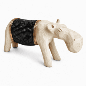 Beaded Wooden Hippo